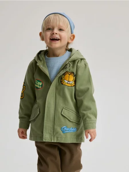 Куртка Reserved с капюшоном зеленая