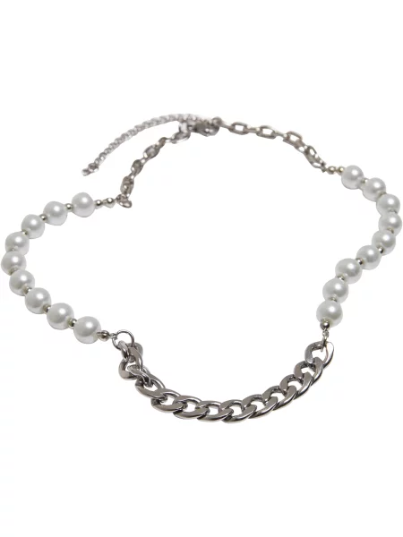 Colier Urban Classics cu perle gri