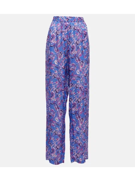 Pantaloni Isabel Marant de mătase cu imagine