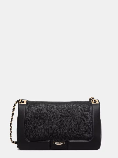 Twinset geantă crossbody pentru femei cu imitație de piele negru