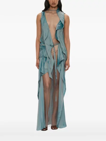 Rochie maxi Christopher Esber drapată albastru