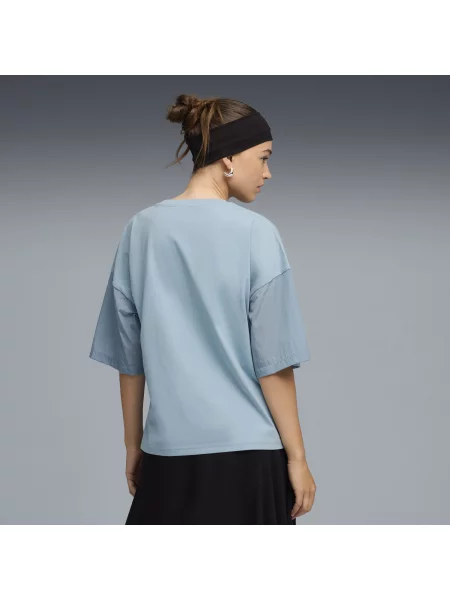 PUMA koszulka oversize HER Odzież Niebieski S biała