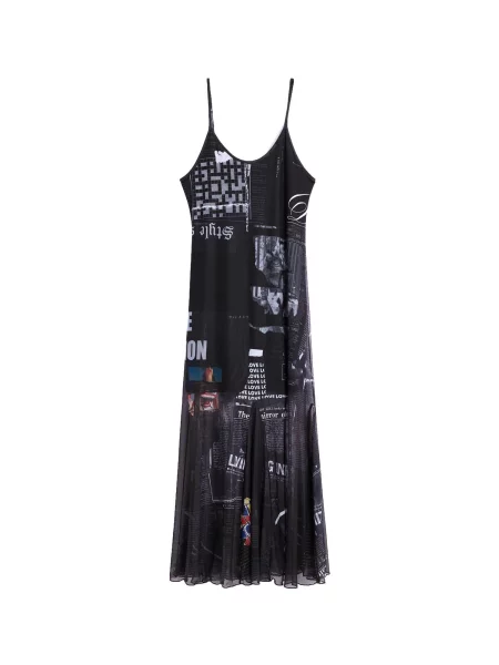 Desigual Rochie roz / negru alb