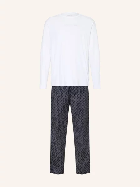 Calvin Klein Piżama Cotton Poplin weiss biała