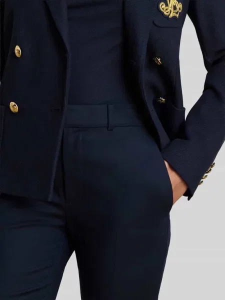 Chinosy o kroju regular fit z mieszanki bawełny model ABRIANNA' Lauren Ralph Lauren granatowe