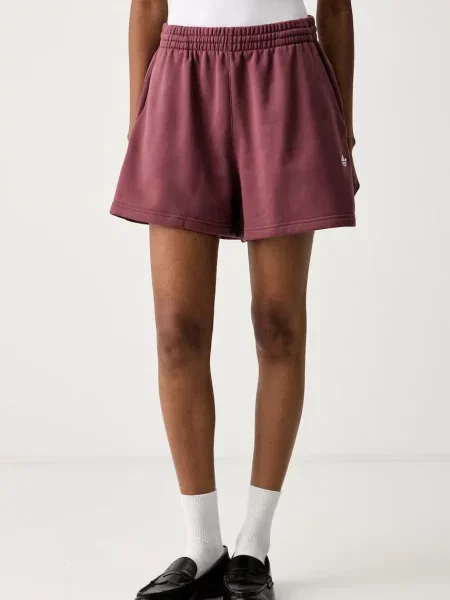Adidas Originals teplákové šortky dámske s bavlnou Essentials ružová