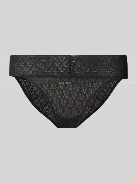 Figi z obszyciem koronką Calvin Klein Underwear czarne