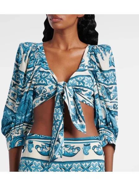 Cropp top Adriana Degreas cu imagine albastru