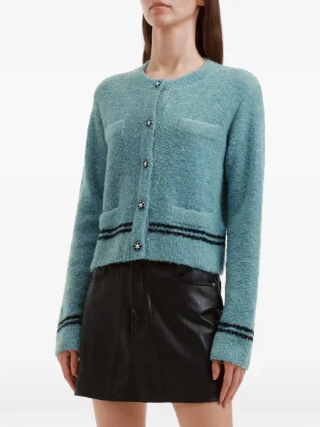 Bouclé cardigan B+ab cu dungi albastru