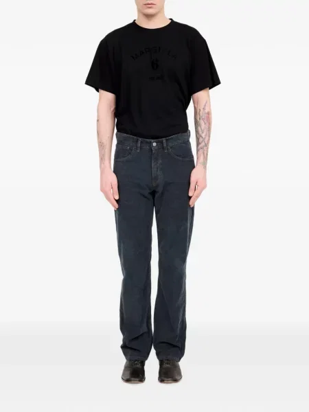 Samt opasan hlače Mm6 Maison Margiela plava