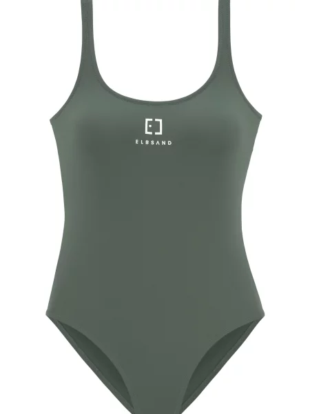 Elbsand Costum de baie întreg oliv negru alb