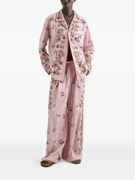 Pantaloni Dolce & Gabbana cu broderie roz