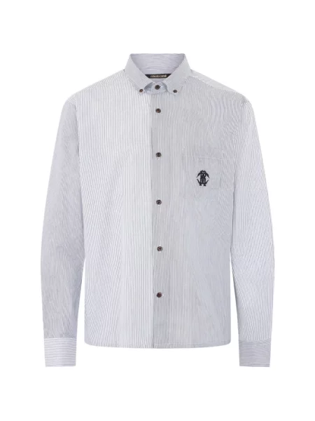 Cămașă Roberto Cavalli cu broderie alb