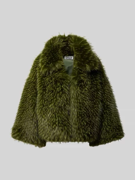 Kurtka z imitacji futra o kroju oversized w melanżu model KASTANJE' Essentiel Antwerp