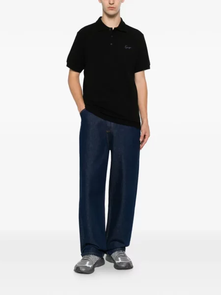 Tricou polo Kenzo cu broderie negru