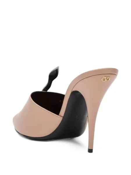 Sandale Valentino Garavani cu model piele de șarpe roz