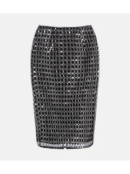 Fustă midi Rotate până la genunchi negru