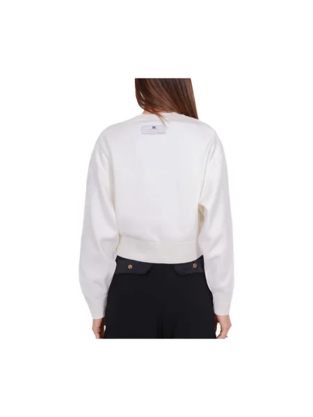 Krótki sweter Elisabetta Franchi biały