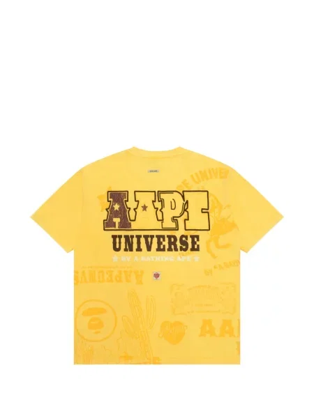 Tricou Aape By A Bathing Ape cu autograf galben