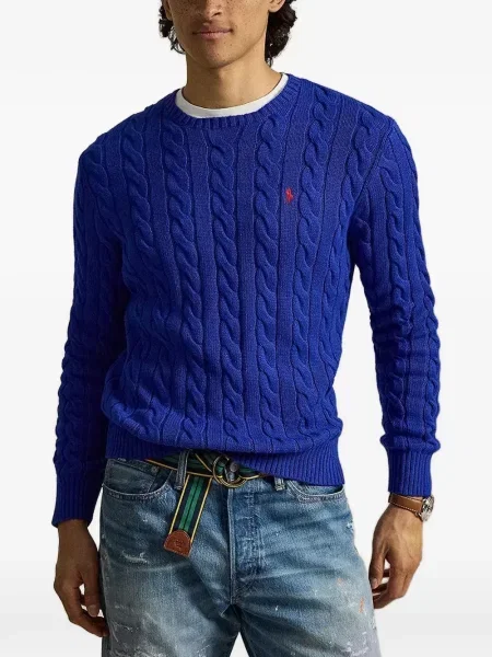 Πλεκτός πουλόβερ Polo Ralph Lauren με κέντημα γκρι