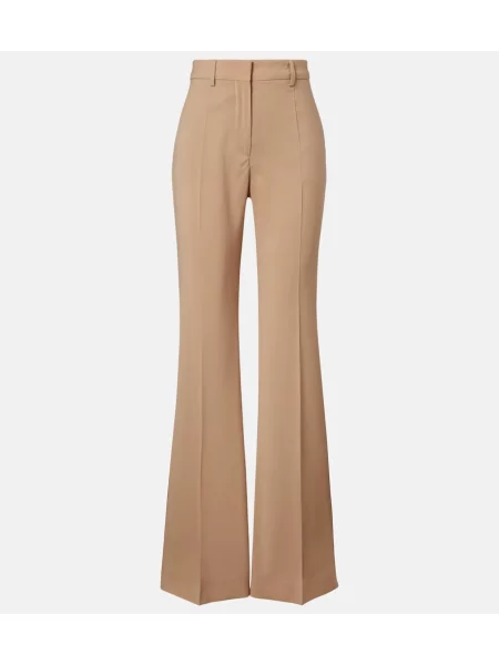 Pantaloni Sportmax de lână evazate bej