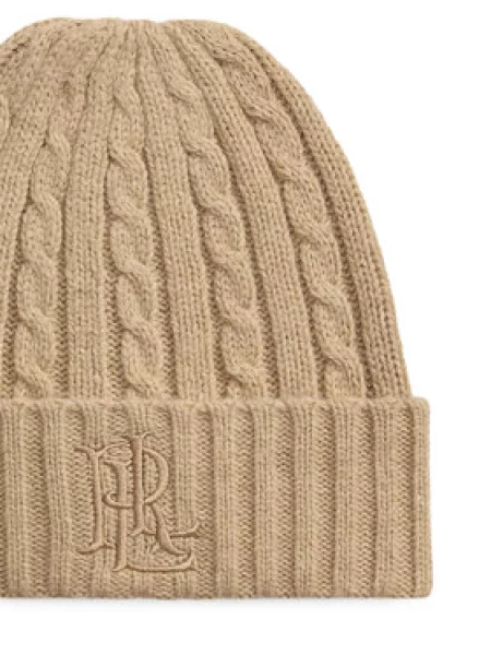 Lauren Ralph Lauren čiapka beanie dámska s vlnou béžová