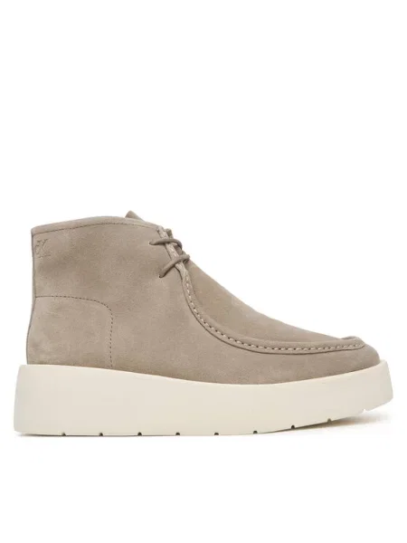 Calvin Klein Зимни обувки Flatf Lace Up Apr Cut Boot бежов