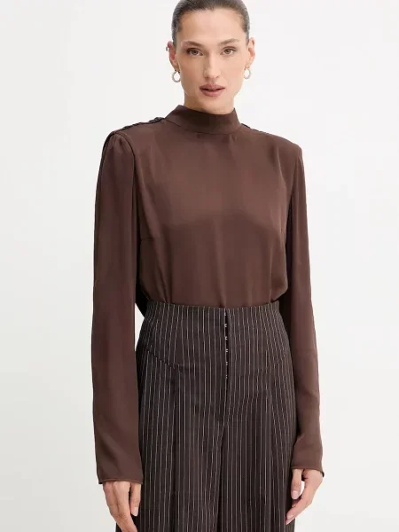 Rotate bluză uni maro