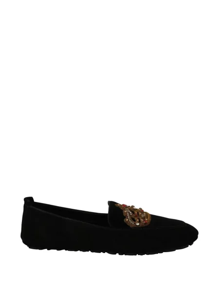 Pantofi loafer Dolce & Gabbana din piele de căprioară negru