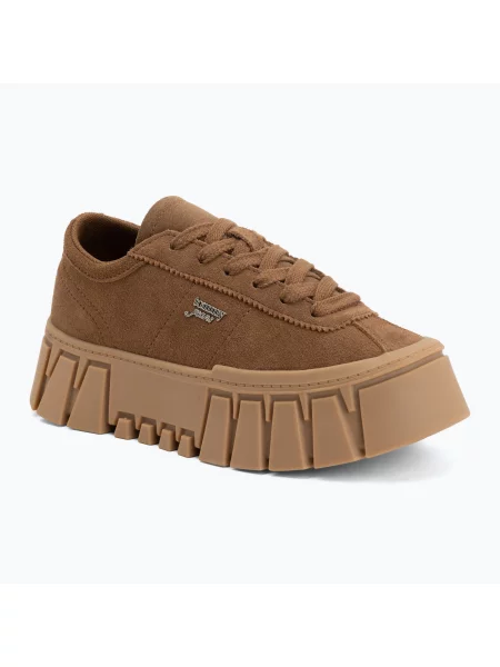 Încălțăminte pentru femei Tommy Jeans Platform Sneaker Suede warm khaki
