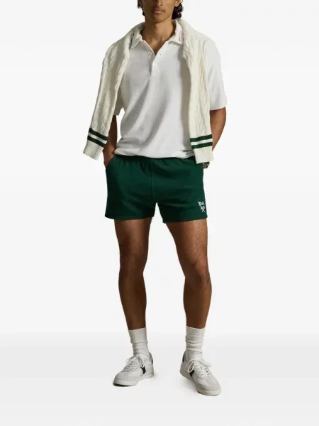 Șosete Polo Ralph Lauren cu broderie în carouri de flanelă verde