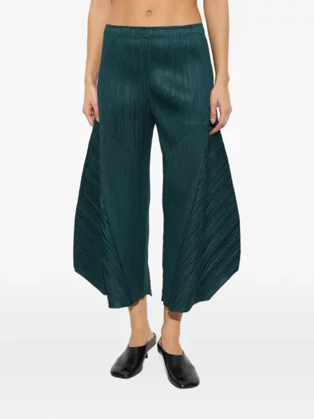 Levágott nadrág Pleats Please Issey Miyake zöld