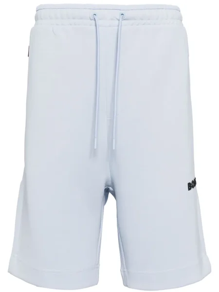 Pantaloni scurți Boss cu broderie albastru