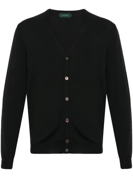 Cardigan Zanone tricotate cu decolteu în V negru