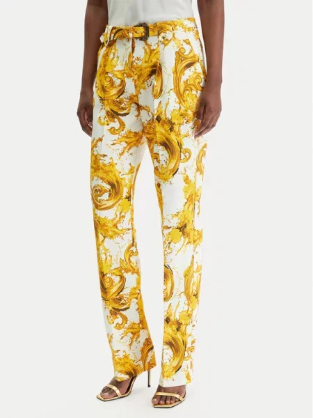 Versace Jeans Couture Hlače iz tkanine bela