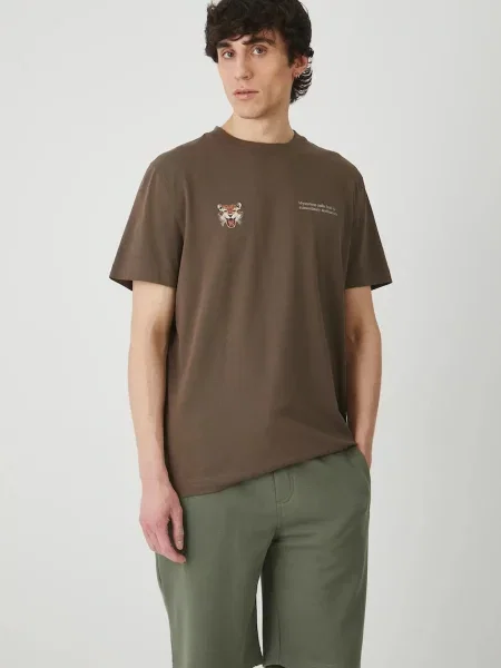 Тениска Medicine с принт кафяво