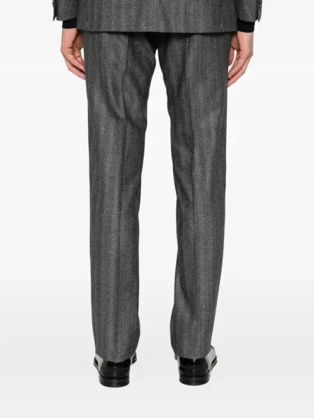 Costum Corneliani cu model herringbone cu două rânduri de nasturi gri