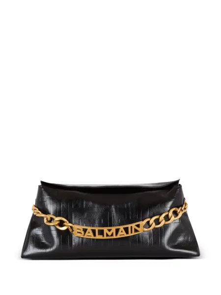 Geantă plic Balmain din piele negru