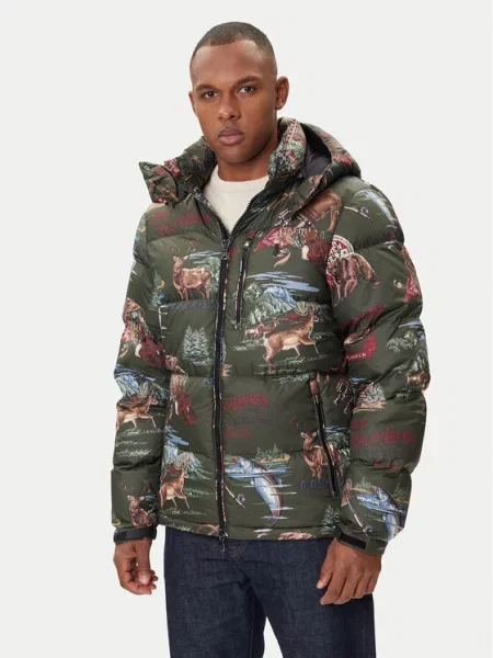 Polo Ralph Lauren Pūkinė striukė Žalia mėlyna