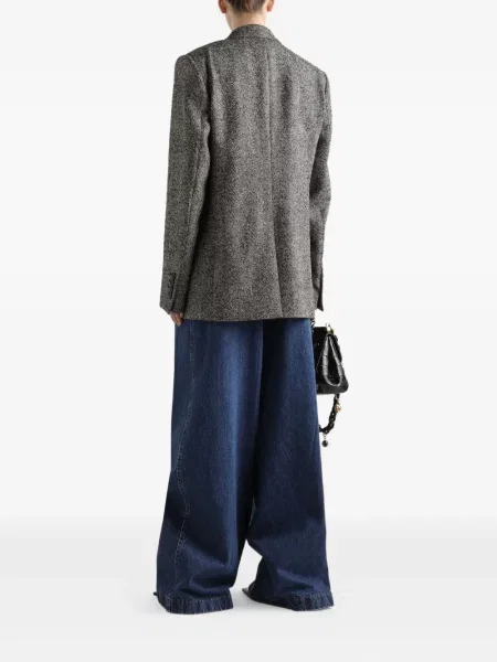 Geacă Dolce & Gabbana cu model herringbone gri