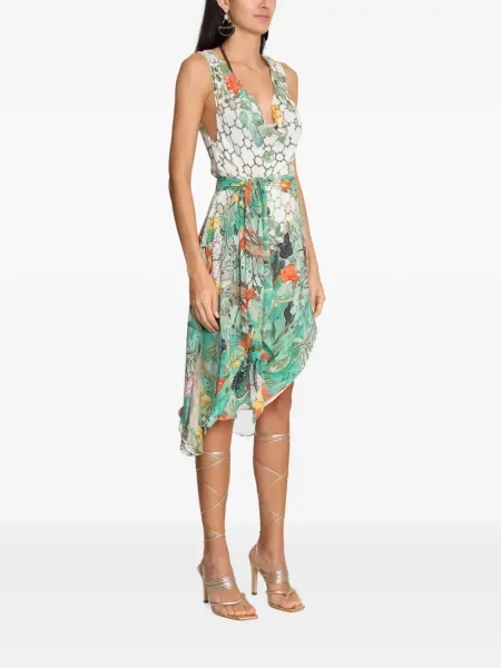 Rochie mini Amir Slama cu imagine drapată verde