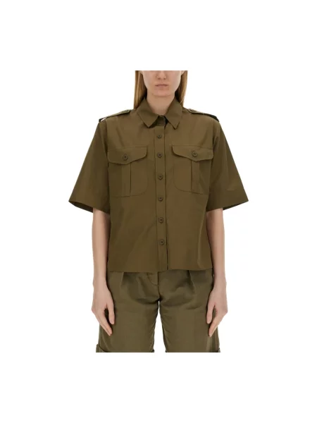 Koszula Aspesi z krótkim rękawem zielona
