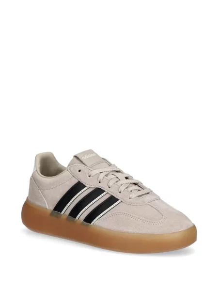 Komplet dresowy Adidas koronkowy sznurowany w paski różowy