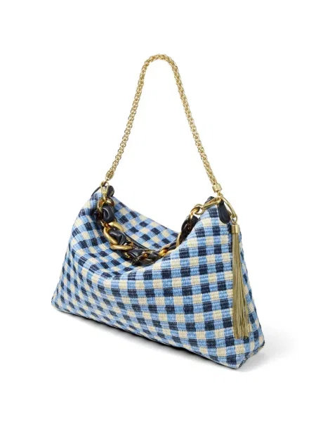 Kostkovaný náhrdelník Jimmy Choo modrý
