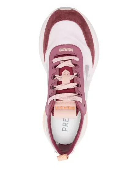 Sneakerși Premiata din piele de căprioară roșu