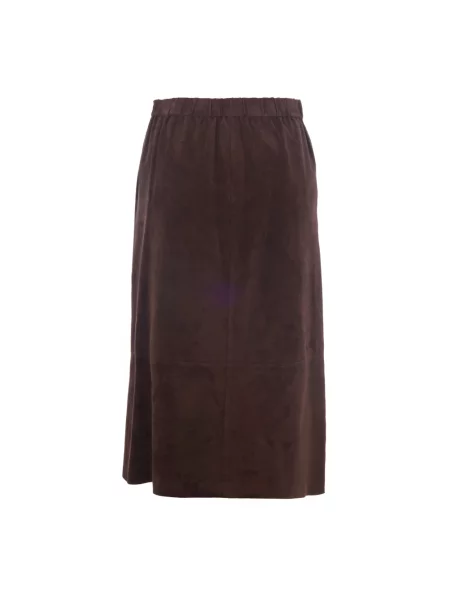 Spódnica skórzana Max Mara brązowa