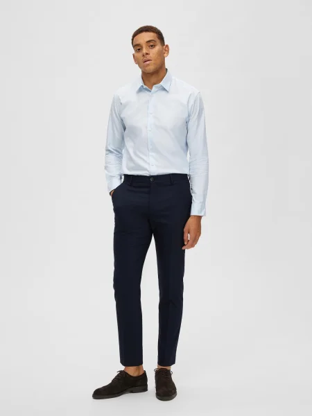 SELECTED HOMME Pantaloni cu dungă bleumarin