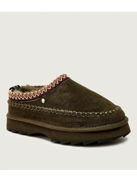 EMU Australia De piele mules încălțăminte Sharky Adventure Scuff cu adaos de lână kaki