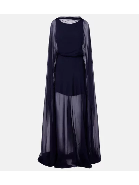 Rochie Ralph Lauren Collection de mătase albastru