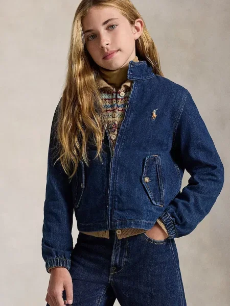 Polo Ralph Lauren džínsová bunda detská modrá